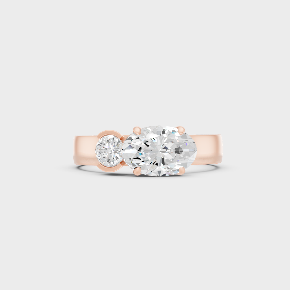 Ethical Lab Grown Toi Et Moi Ring In Rose Gold